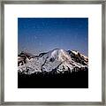 Mt. Rainier Star Light Framed Print