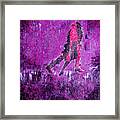 Music Inspired Dancing Tango Couple In Purple Rain Contemporary Lyrical Splattered And Emotional Framed Print
