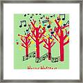Musical Trees Holiday Greeting Framed Print
