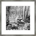 My Front Deck In Bw Framed Print