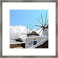 Mykonos Windmills Framed Print