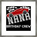 Nana Birthday Crew Red Supercar Racing Party T Shirt Framed Print