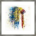 Native American Feather Headdress Framed Print