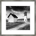 Nauset Light - Black And White Lighthouse Framed Print