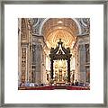 Nave Baldachin Cathedra And People Framed Print