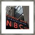 Nbc Studio Rainbow Room Sign Framed Print