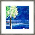 New Blue Horizons Palm Tree Framed Print