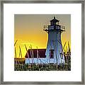 New London Lighthouse Sunset Framed Print