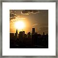 New York City At Dusk Framed Print