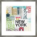 New York Cityscape- Art By Linda Woods Framed Print