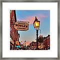 Newburyport Ma High Street Lanterns At Sunset Fowle's Framed Print