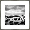 Newport Beach Tide Pools Black And White Photo Framed Print