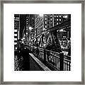 Night Stroll In Chicago Framed Print