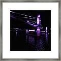 Nighttime Bridge Piers Framed Print