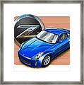 Nissan Z350 Blue Framed Print