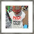No Iran War Framed Print