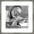 Nobel Prize Winning Author Ernest Hemingway No Date Framed Print