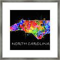 North Carolina Color Splatter 2 Framed Print