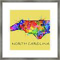 North Carolina Color Splatter 4 Framed Print