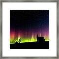 Northern Lights And Old Church Framed Print