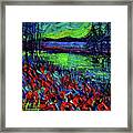 Northern Lights Embracing Poppies Framed Print