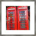 Not Quite Identical Twin Phone Boxes In Gibraltar Framed Print