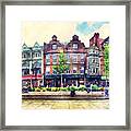 Nottingham Panorama City Watercolor Framed Print