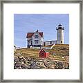 Nubble Lighthouse York Maine Framed Print