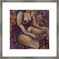 Nude Cyclists With Carracchi Bacchus Framed Print