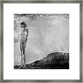 Nude On The Fence, Galisteo Framed Print