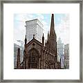 Nyc, Trinity Church, 1901. Framed Print