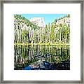 Nymph Lake And Flattop Mountain Framed Print