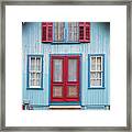 Oak Bluffs Cottages Martha's Vineyard Ma Cape Cod Blue Framed Print