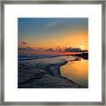 Oak Island Sunset Reflections Framed Print