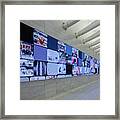 Oculus Center Nyc Hallway With Video Panel Framed Print