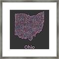 Ohio Map Framed Print