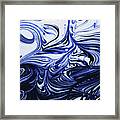 Oil Swirl Blue Droplets Abstract I Framed Print