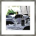 Oils And Glass At Dinner Framed Print