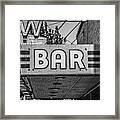 Old Bar Sign Livingston Montana Black And White Framed Print
