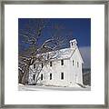 Old Boxley Community Building And Church In Winter Framed Print