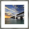 Old Bridge Sunset Framed Print
