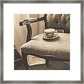 Old Friend China Tea Up On Chair Framed Print