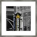 Old McDonalds Sign in Downtown Chicago Selective Coloring Framed Print