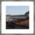Omg There Is A Cruise Ship In My Backyard Framed Print