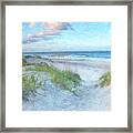 On The Beach Watercolor Framed Print