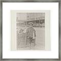 One Of America's Youngest Newsboys. Framed Print