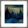 One Step To The Winter Evening Framed Print