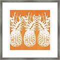 Orange And White Pineapples- Art By Linda Woods Framed Print