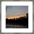 Orange Clouds Mississippi River Dawn Framed Print