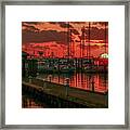 Orange Marina Sunrise Framed Print